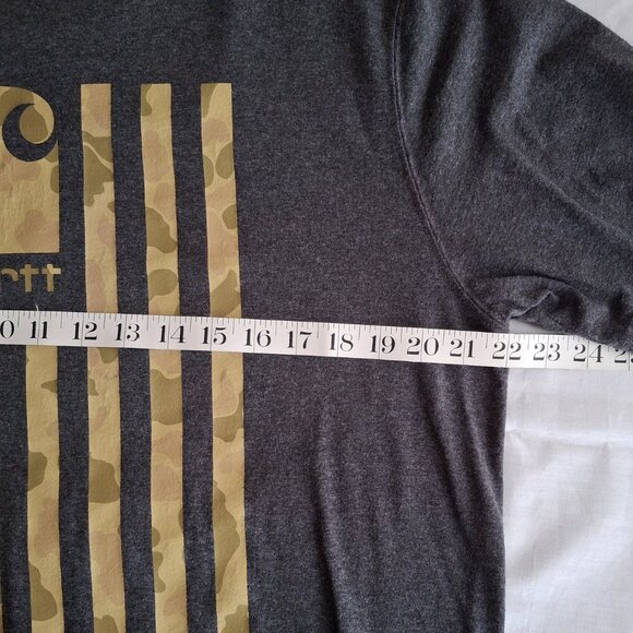 T Shirt Carhartt Camo Flag Built To Last Adult Size L Large Relaxed Fit Made USA - Picture 6 of 7